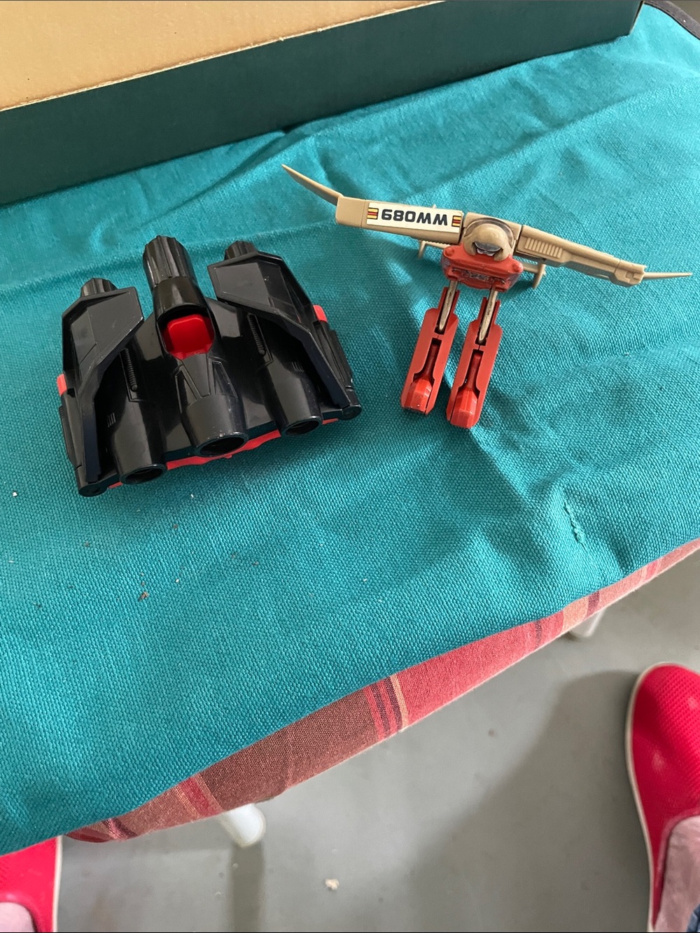 Vintage Toy Robot Parts - Black and Red Accessories